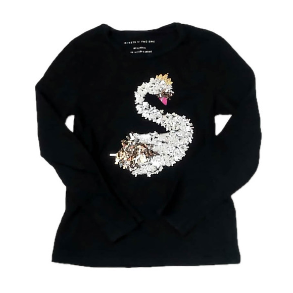 Rockets Of Awesome Other - Rockets Of Awesome Girls Black Swan Long Sleeve T-Shirt size: 10-12 Years